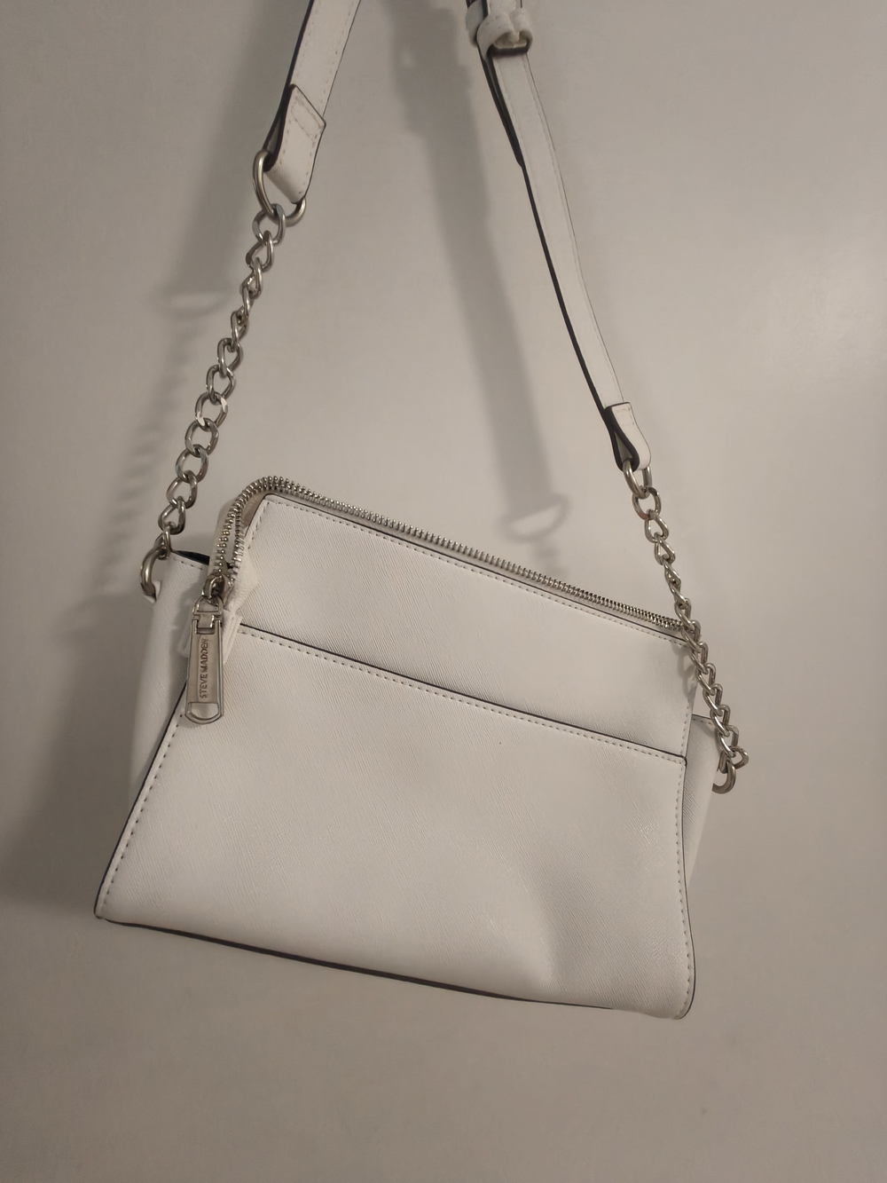 Steve Madden White Crossbody Bag with Chain Strap